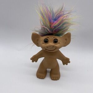 Vintage Troll Doll Rainbow Hair Uneeda Dolls Co‎ Inc. 9" Tall